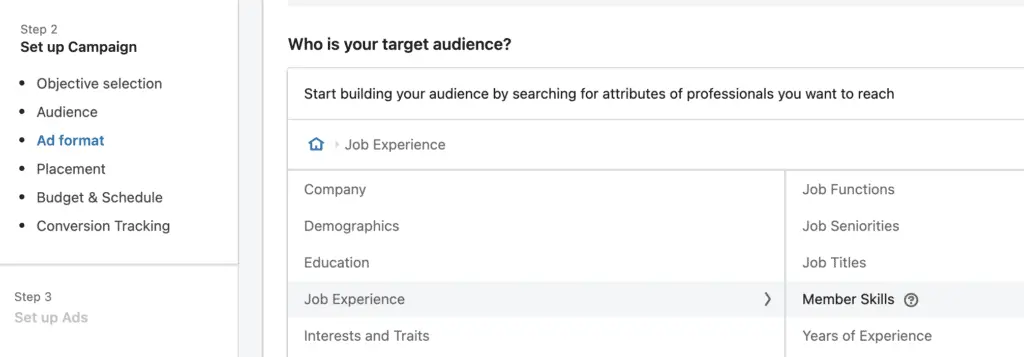 LinkedIn Audience Attributes